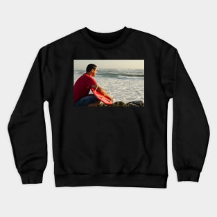 Surfer watching the waves Crewneck Sweatshirt